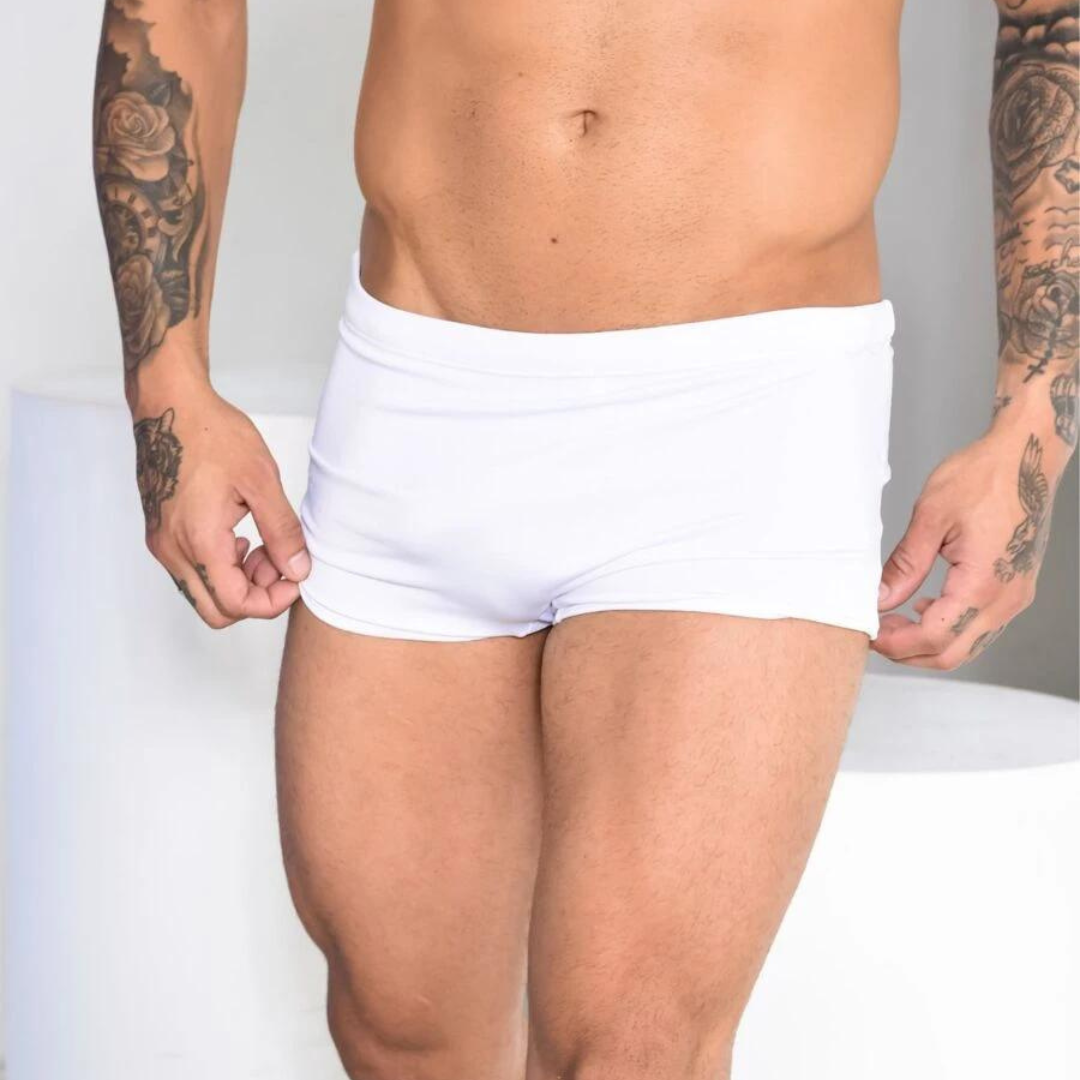 Sunga Lisa Branca Boxer - Premium